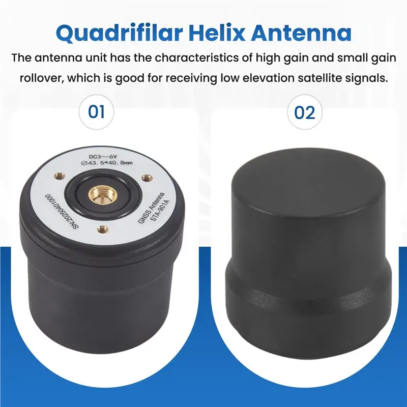 Quadrifilar Helix Multi-Satellite Multi-Frequency Spiral Antenna GPS BDS GLONASS L-Band Active UAV RTK-A86G