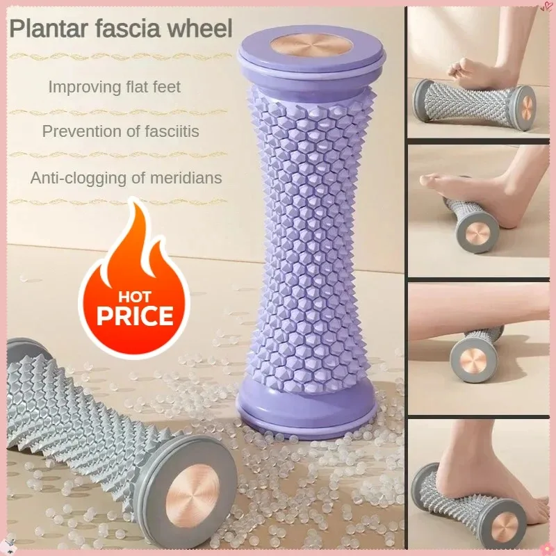 

--Foot Massager Massage Roller Yoga Massage Ball Plantar Fascia Roller Muscle Relaxation Care Plastic Manual Foot Massager