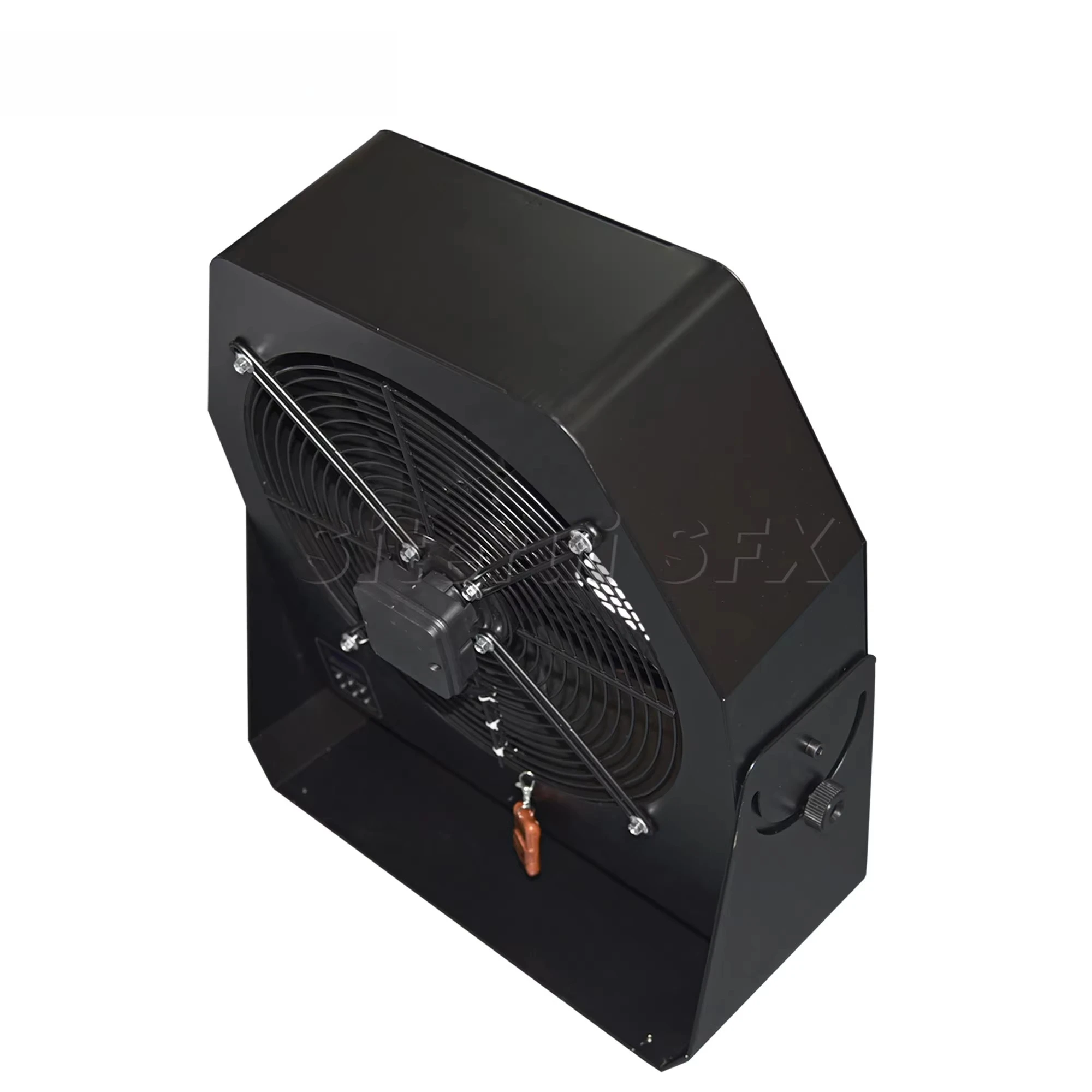 مروحة مسرح سوداء ذات 4 شفرات - مخرج عالي للرياح، DMX512 وجهاز تحكم RF للحفلات الموسيقية والنوادي والمناسبات