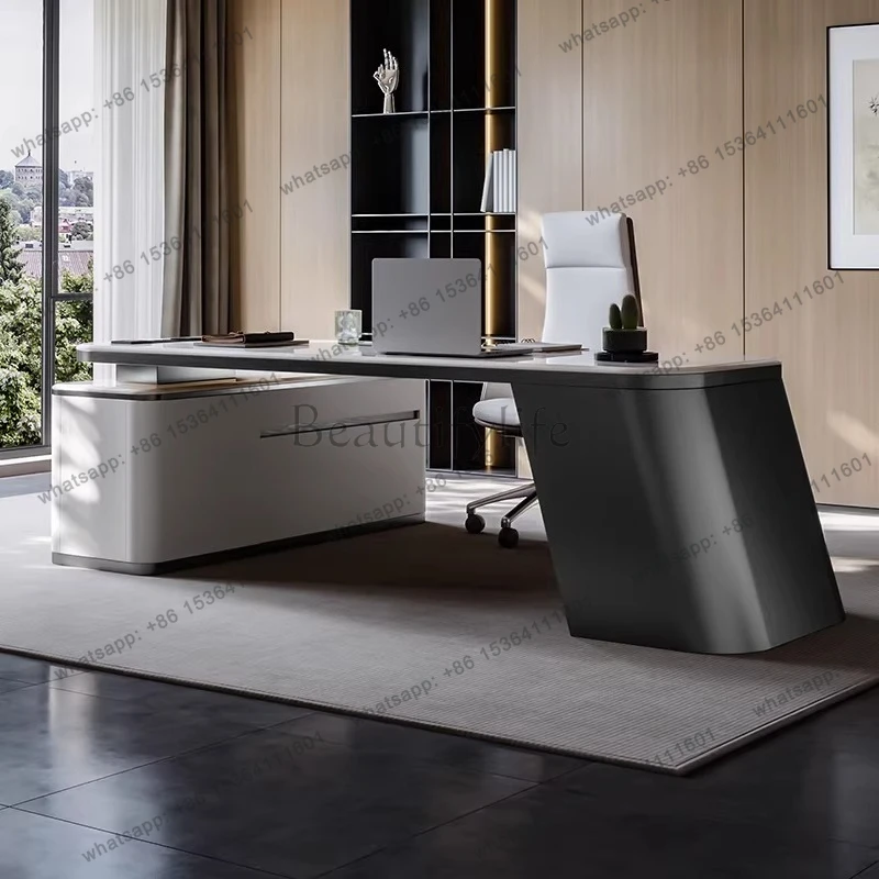 Light luxury rock slab desk modern simple home computer desk high-end minimalist