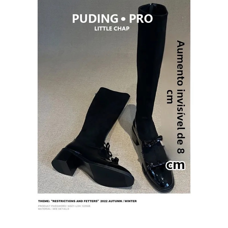 elastic-leather-version-ballet-sle-so-boots-women's-new-2025-knot-slim-boot-bla-leather-boot