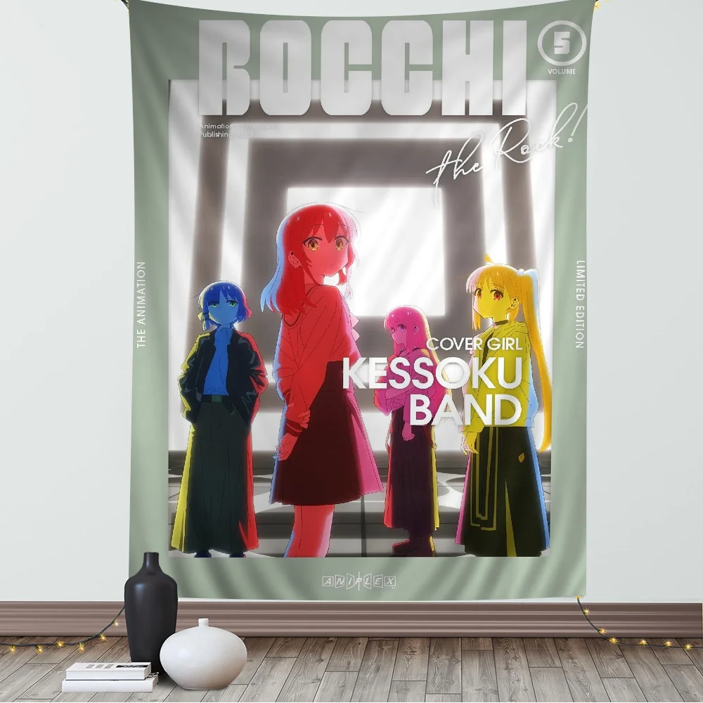 Anime singer B-Bocchi the Rock! Hippie flower anime tapestry, wall hanging, dormitory decoration, cheap pendant