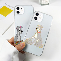 A-35 Lady and the Tramp Cutout Soft Case for LG K11 K12 Prime K40 K40S K41S K50 K50S K51S K61 K71 K52 K42 Q61 Q52 Q62 Plus