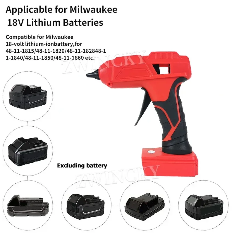 Imagem -06 - Pistola de Cola Quente Elétrica Portátil Ferramenta de Reparo Faça Você Mesmo para Milwaukee Dewalt Makita 18v Bateria de Íon-lítio Pistola de ar Quente para Soldagem