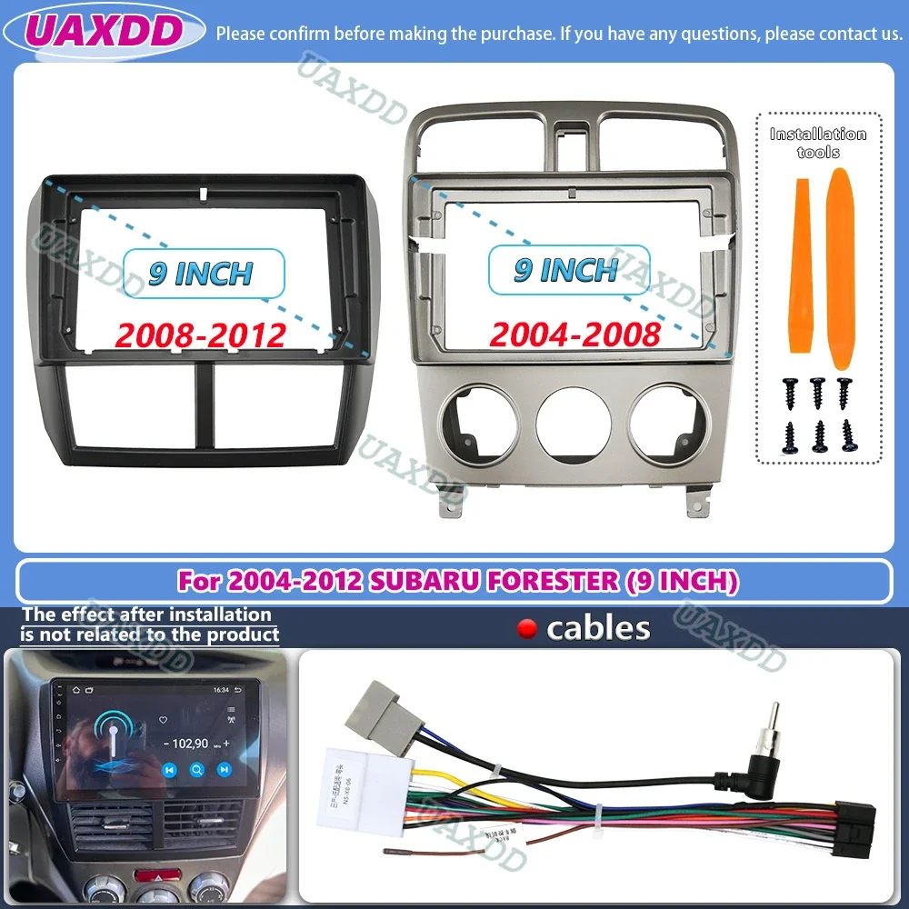 For 2004-2012 SUBARU FORESTER 9INCH 2 Din Car Stereo Radio Android Frame Panel Fascia Cable CD Harness Adapter Player Multimedia