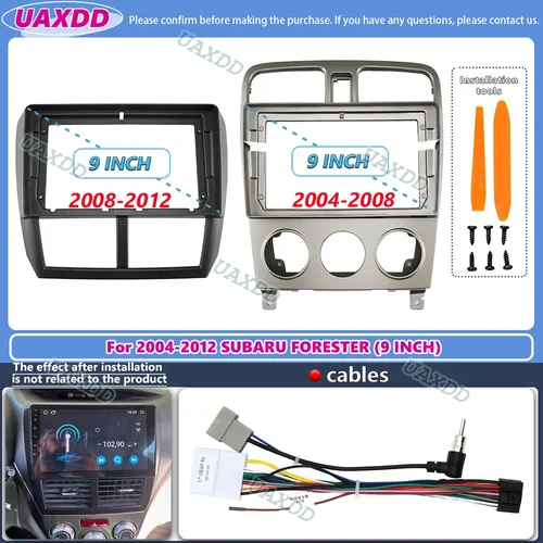 Imagen 1 del producto Para 2004-2012 SUBARU FORESTER 9 pulgadas 2 Din radio estéreo de coche panel de marco Android cable de fascia arnés de CD adaptador reproductor multimedia