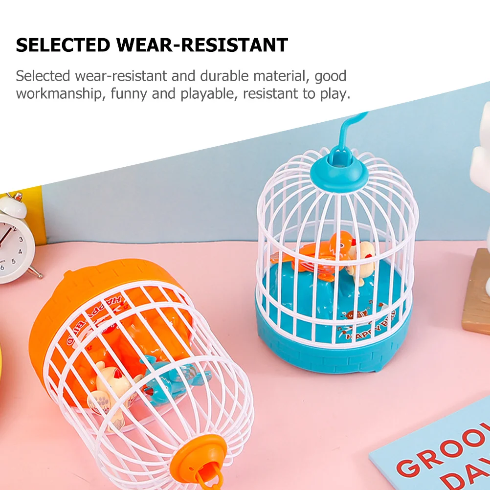 Cage à oiseaux interactive à commande vocale avec ailes battantes et secousses de queue pour l'amélioration de la Cognition des couleurs des enfants