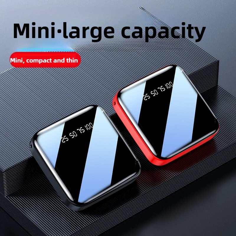 

20000mAh with Cable Portable Charger Mini Power Bank Mirror Screen LED Digital Display Poverbank External Battery Power Bank
