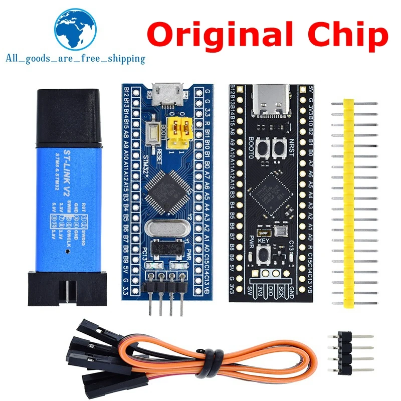 TZT STM32F103C8T6 CH32F103C8T6 ARM STM32 Minimum System Development Board STM32F401 STM32F411 + ST-LINK V2 Download Programmer