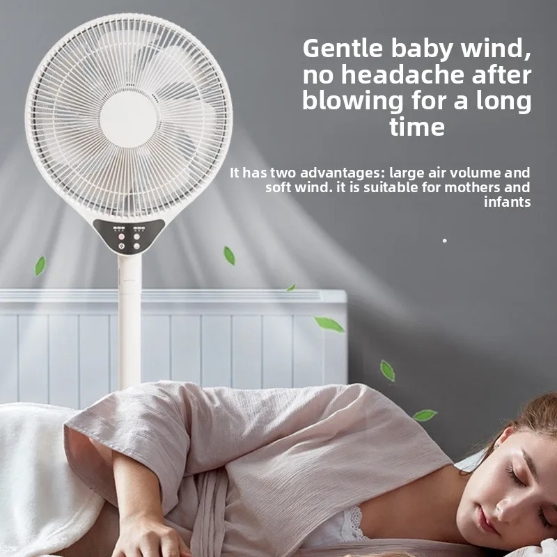 مروحة منزلية صامتة مكونة من 7 أوراق مادة بلاستيكية خفيفة وموفرة للطاقة وتعديل 3 سرعات لغرفة النوم/المكتب مروحة كهربائية