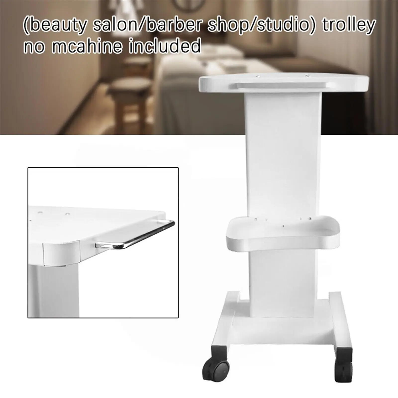 Beauty Salon Trolley Cart with Wheels, Aluminum Alloy Salon Spa Rolling Trolle, Beauty Rolling Trolley Stand Instrument, Tray Ro