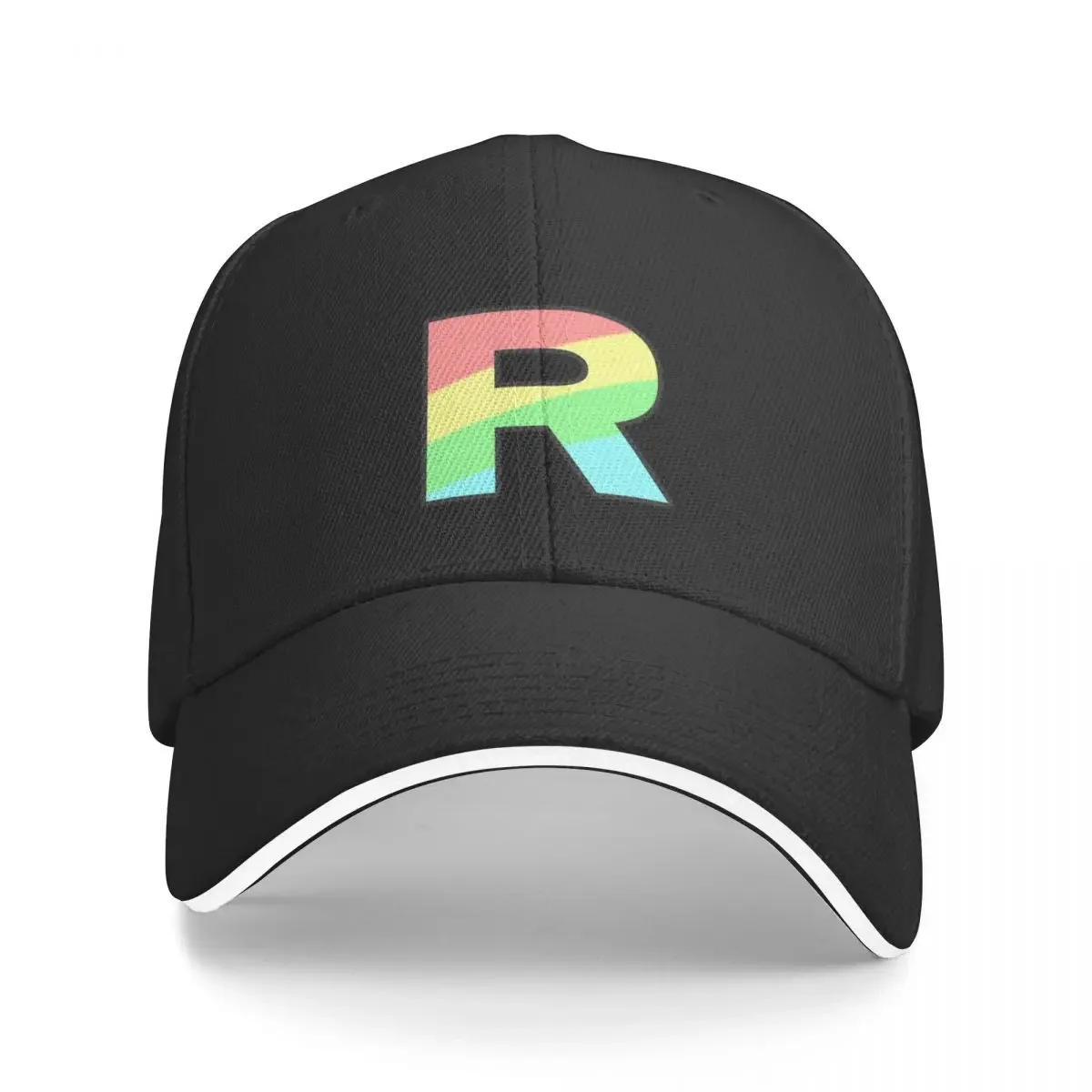 Team Rainbow Rocket Cap Fashion Casual Baseball Caps Adjustable Hat Summer Unisex Baseball Hats Customizable Polychromatic