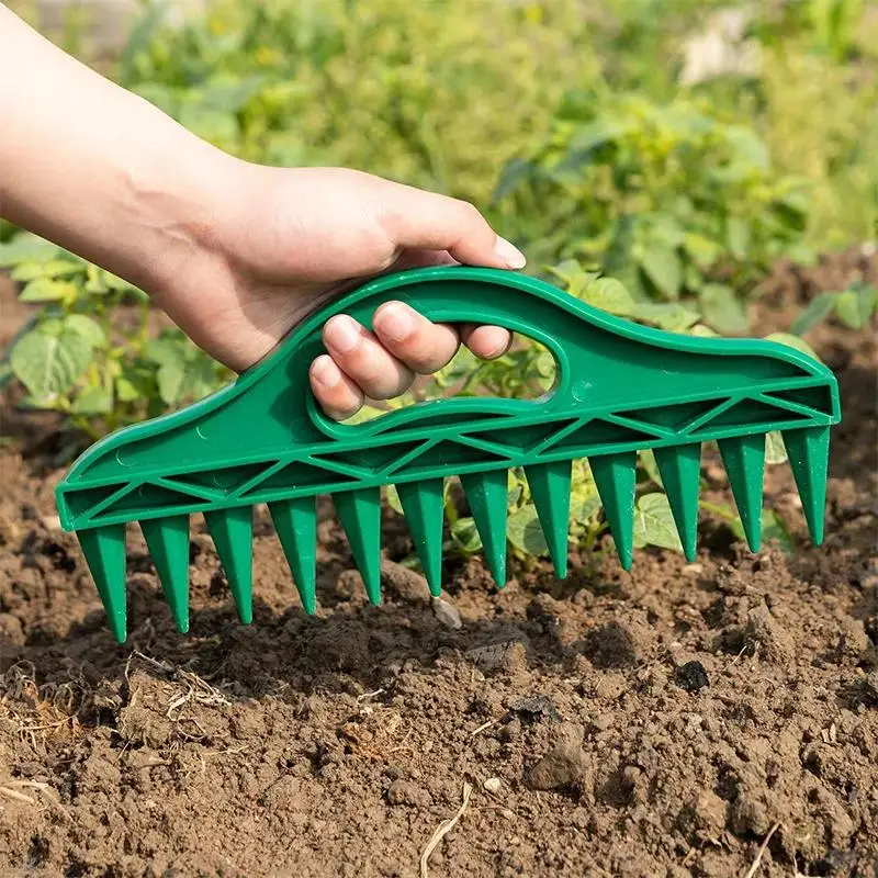 12-Hole Seed Spacer and Seeder Tool Garden Planting Template with Hole Dibber Efficient Soil Digger for Vegetable Flower Seeding