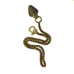 Gothic Brass Punk Wallet Jean Trousers Waist Chains Snake Chain D Screw Shackle Connector Cobra Snake Head Clasp Clip