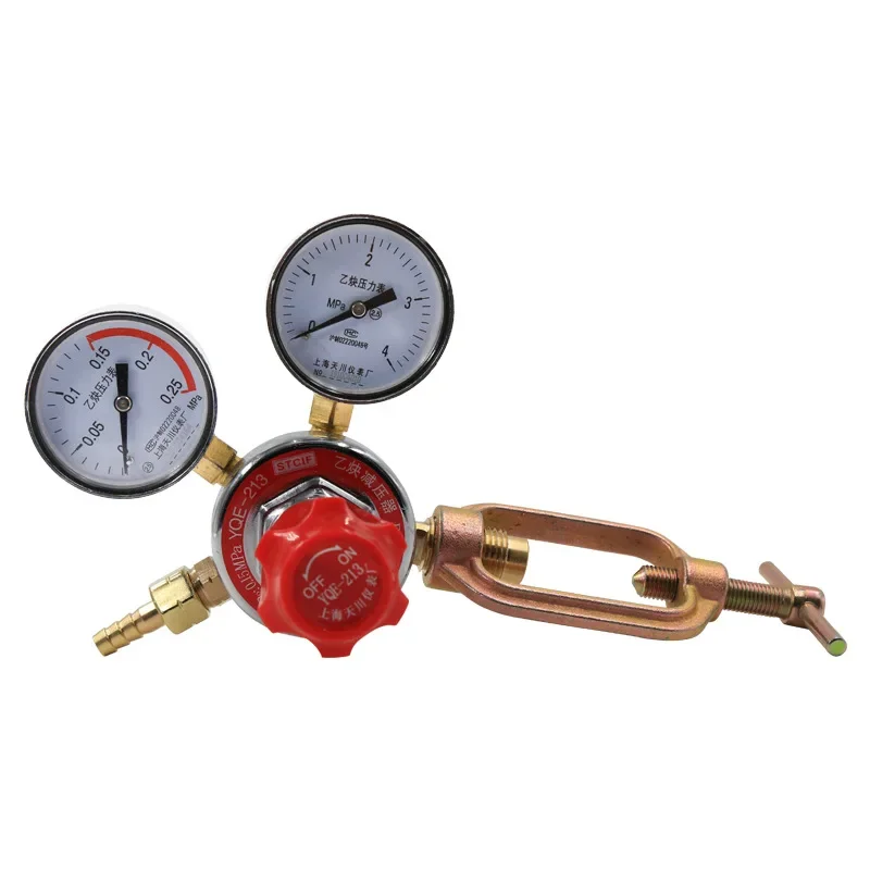 YQE-03 Acetylene Pressure Reducer 0.25 * 4 Pressure Reducing Valve with Clear Scale and Scratch Resistant Dial