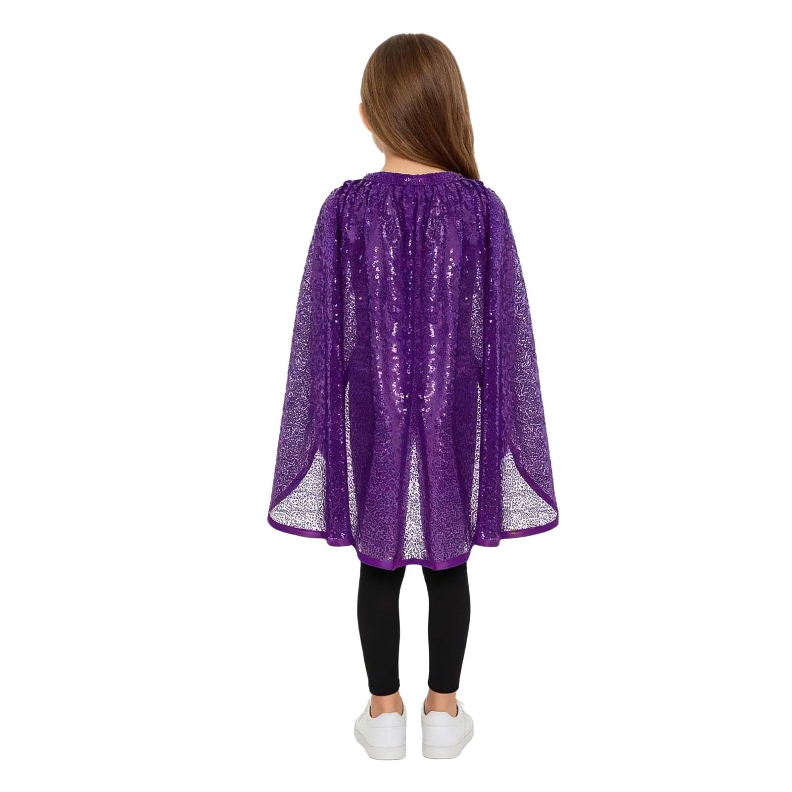 Sequins Cloak Cape Costume Dress Up Accessories Shiny Sequins Long Cloak Halloween Cosplay Witch Costume Robe