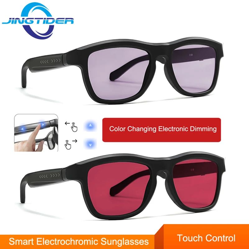 GV90 Smart Audio Glasses Electric Dimming Color Changing Sunglasses AI Translation Bluetooth Call UV Protection Outdoor Glasses