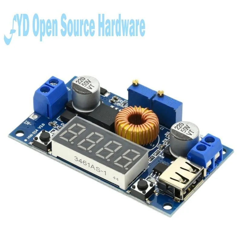 XL4015 75W DC-DC 5A Voltage Regulators Module Adjustable Buck Module With Voltmeter Display