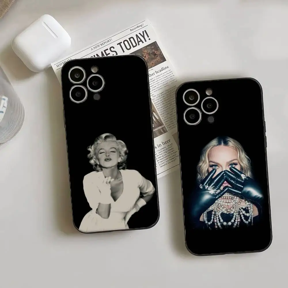 Capa de telefone Singer M-Madonna de silicone macio para iPhone 16 15 14 13 12 11 Plus Pro Max Plus