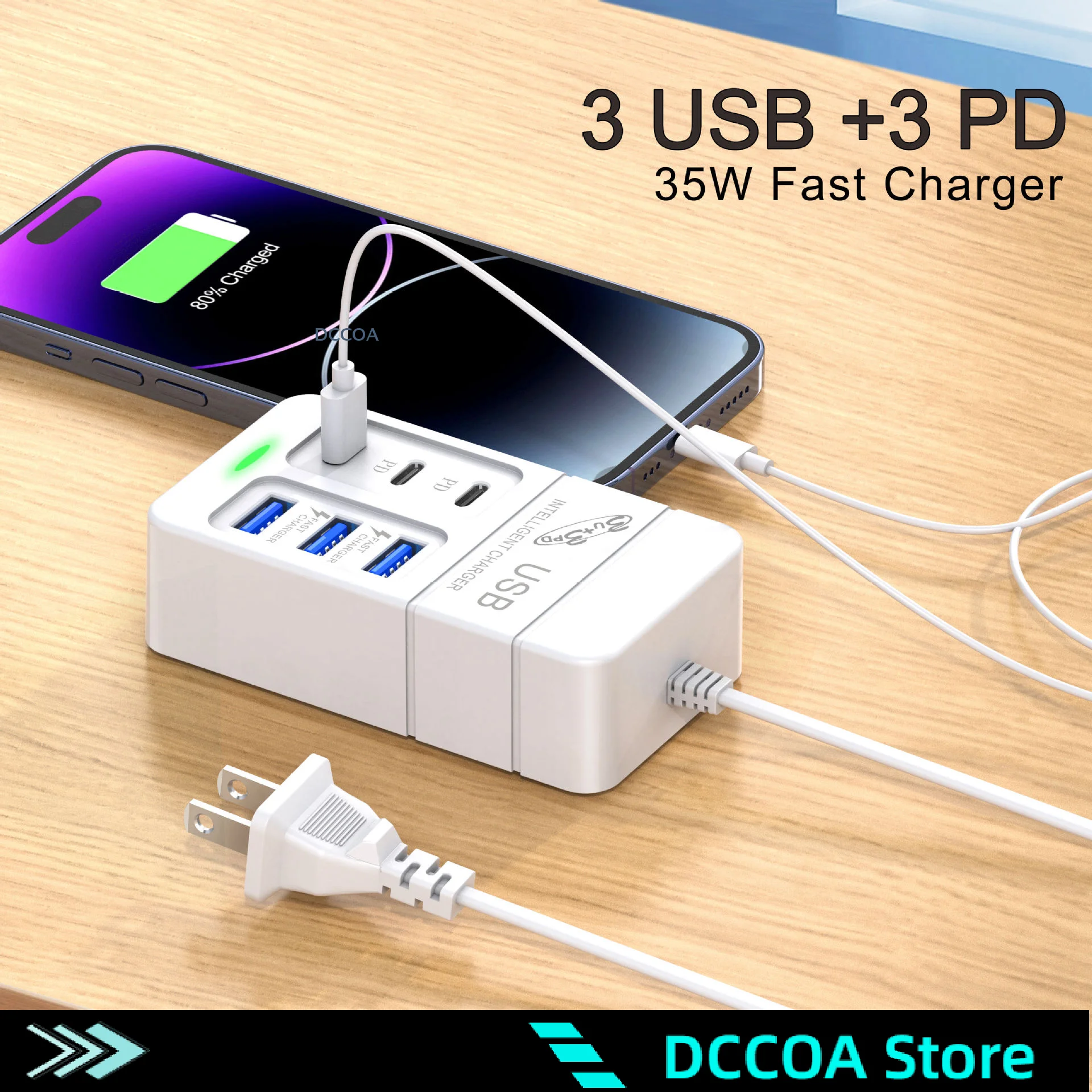 1Pcs 35W Pd 6Ports …