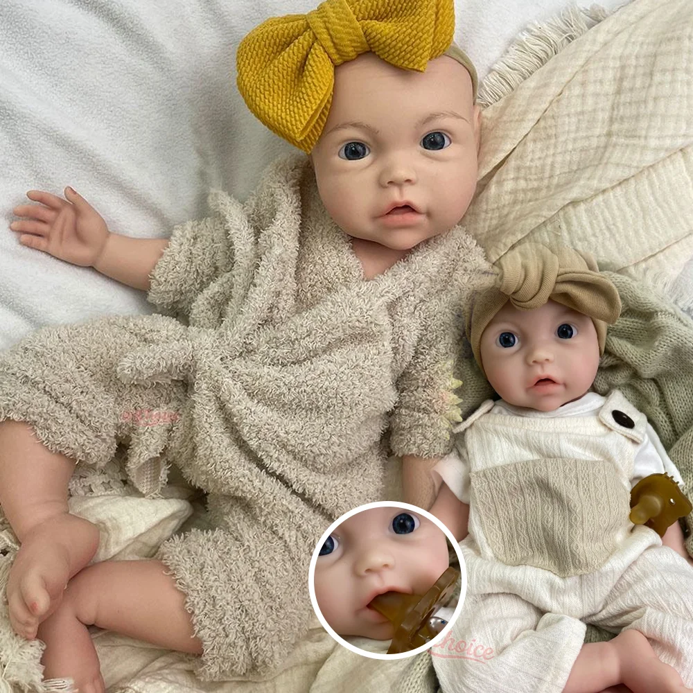 18 Inch Soft & Lifelike Full Body Silicone Reborn Doll Diy Painted/Unpainted Cute Fashion Toy Open Eyes Durable Companion Doll