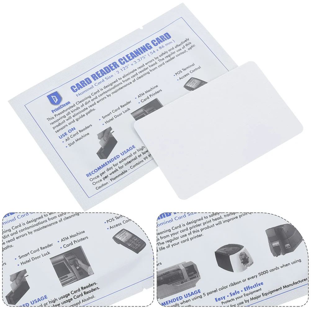 5 pezzi di pulizia detergente per carte lettore terminale Pos detergente riutilizzabile carte per stampante di credito vuote strumenti per la pulizia delle macchine in PVC