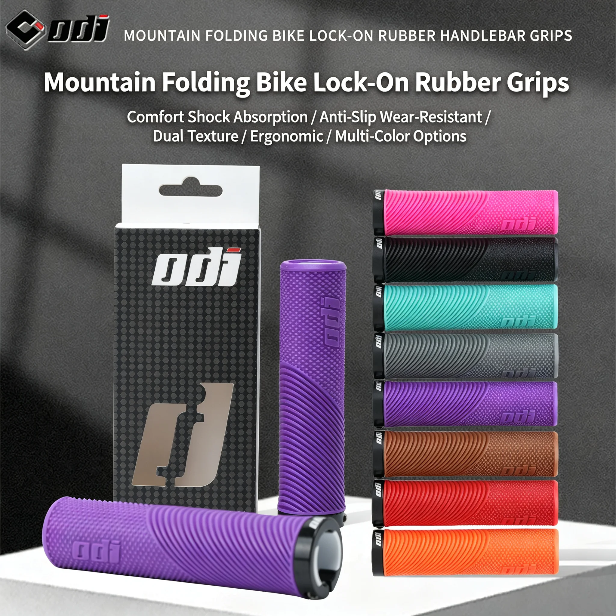 Brand:ODI Model:RG105 Material:Rubber+Aluminum Alloy(Lock Ring) Weight:about 114g/Pair For 22.2MM Diameter Handlebar Parts
