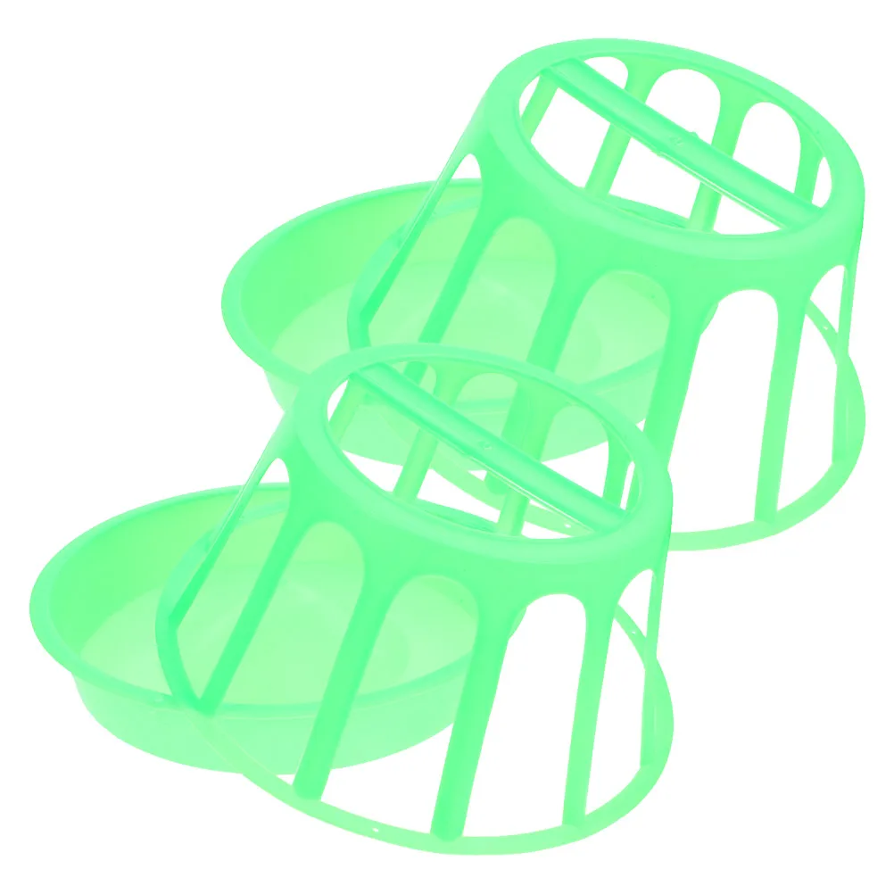 

2pcs Chicken Trough Anti-Spatter Design Reusable Plastic Poultry Food Container For Chickens Ducks Geese Durable Wear-Resistant