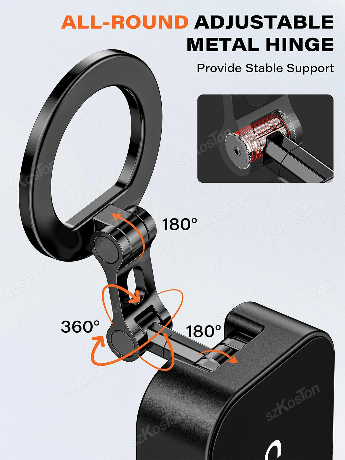 Magnetischer Handyhalter mit Universal-Tablett, Tischklemme, Fitnessstudio-Telefonständer, doppelseitige Magnete für iPhone 17–12-Serie – Detail 3