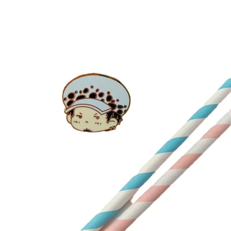 ONE PIECE Cartoon  Anime Figures Luffy Trafalgar D Water Law Zoro Sanji Enamel Lapel Pin Fashion Jewelry Accessories Kids Toys