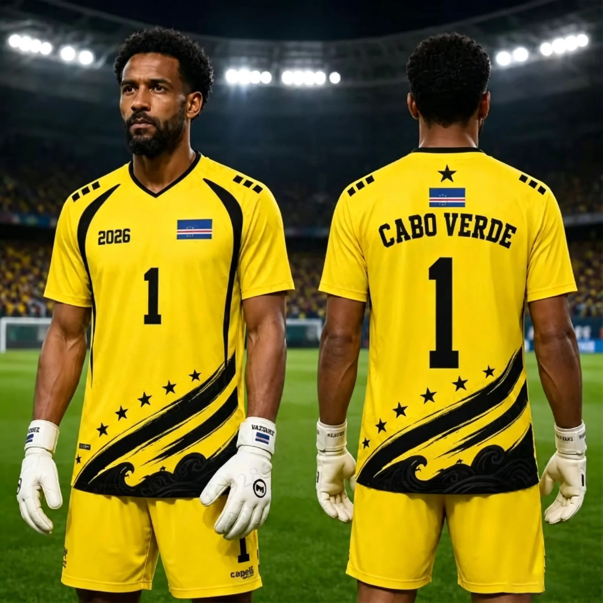 Cabo Verde No.1 Goalkeeper Football Jersey Soccer Culture Tee Loose Breathable Speed Drying Sportswear Top Adult Child T-shirts
