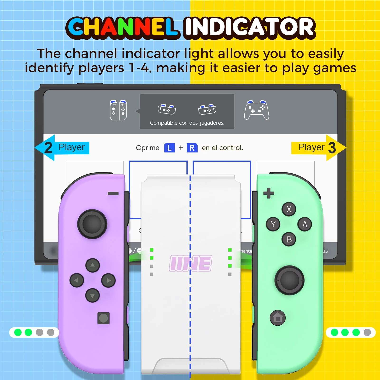 IINE-empuñadura para juegos sin función de carga, agarre pequeño y portátil Compatible con Nintendo Switch Joycon para IINE Joypad