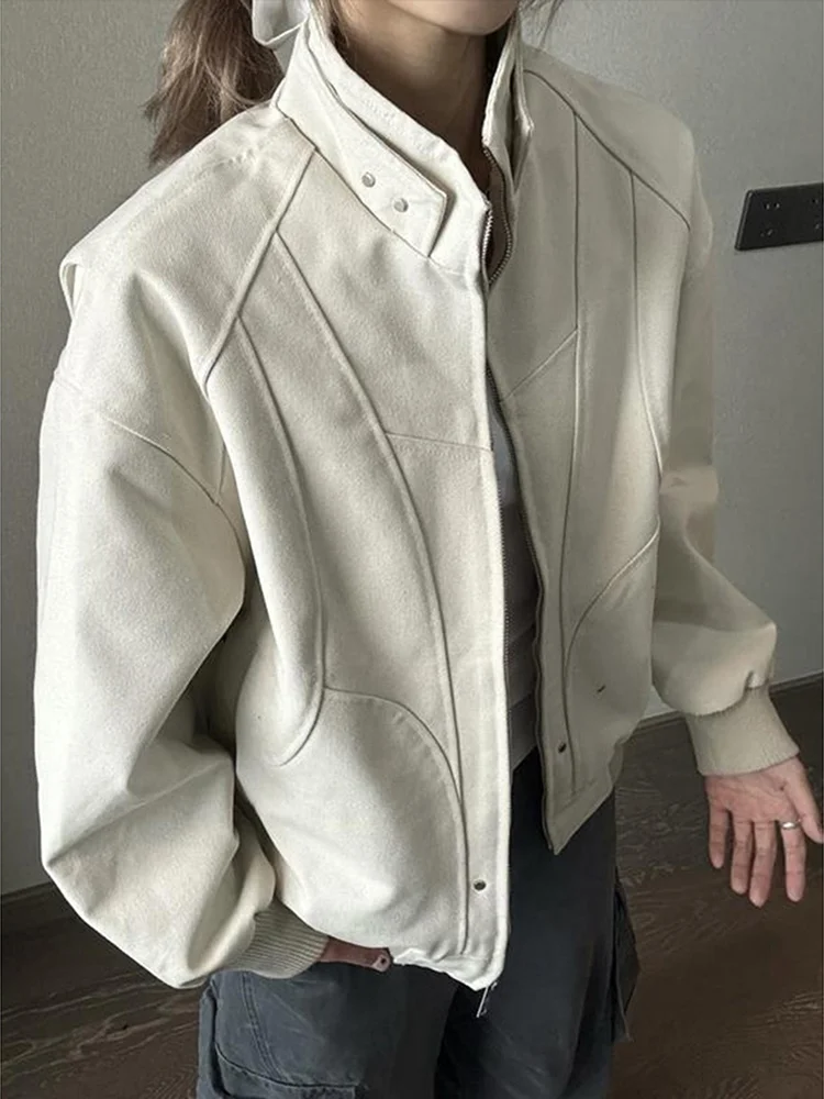 

American Decosition Sle Men's ort Baseball Jaet Stand Collar Vintage Harington Design Casual Cotton Autumn Outerwear