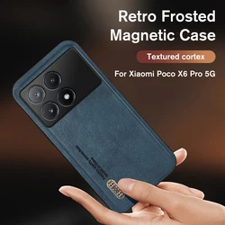 Dla Xiaomi Poco X6 Pro etui Retro matowa skóra pokrywa magnetyczna Poxo małe X6Pro X 6 6X PocoX6 PocoX6Pro 5G Fundas Capas