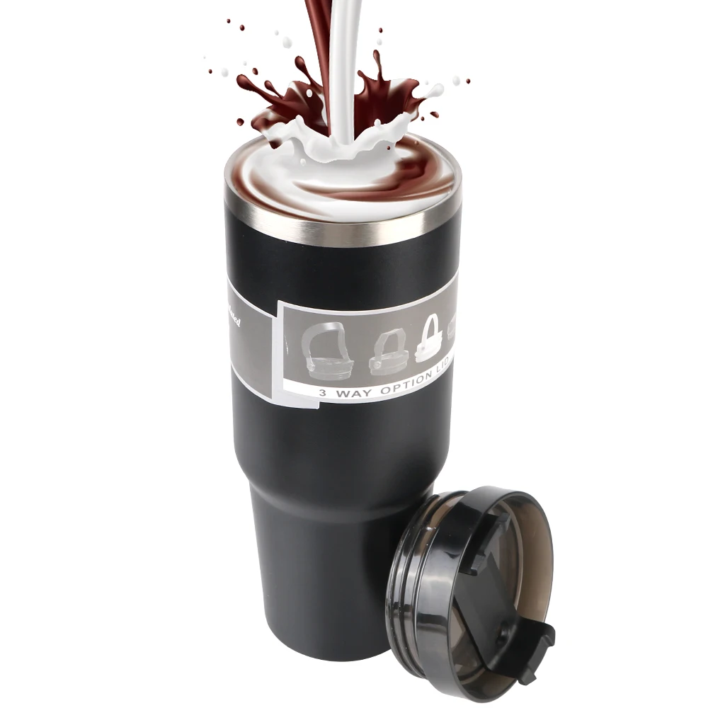 

Stainless Steel Insulated and cold coffee cup Double-layer Cup With Free Straw 890ML 30oz Coffee Mug Car Thermos Mug