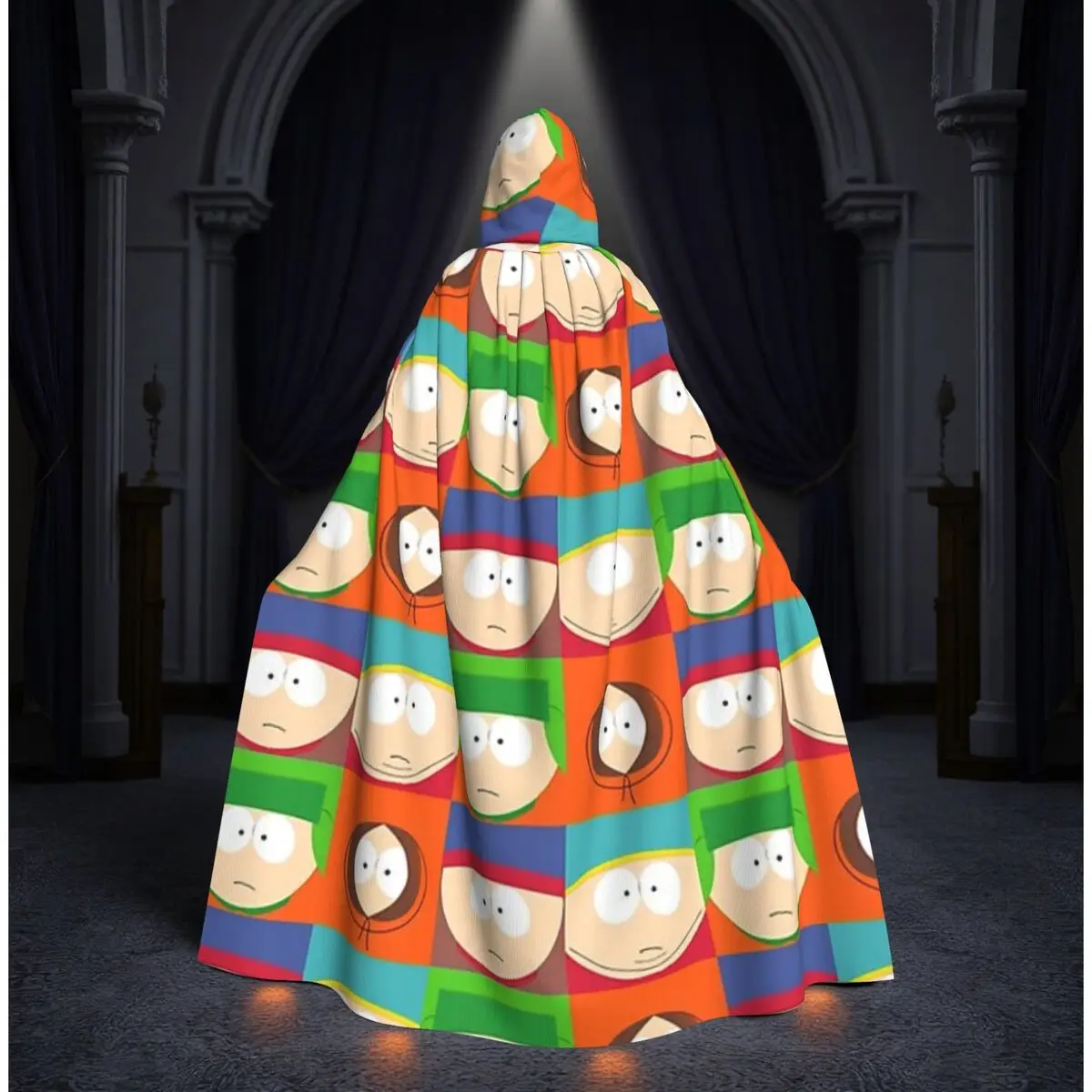 

Southpark Boys Cartoon Anime Long Hooded Cloak Witch Medieval Costume Cosplay Cape HalloweenCoat Adult Unisex