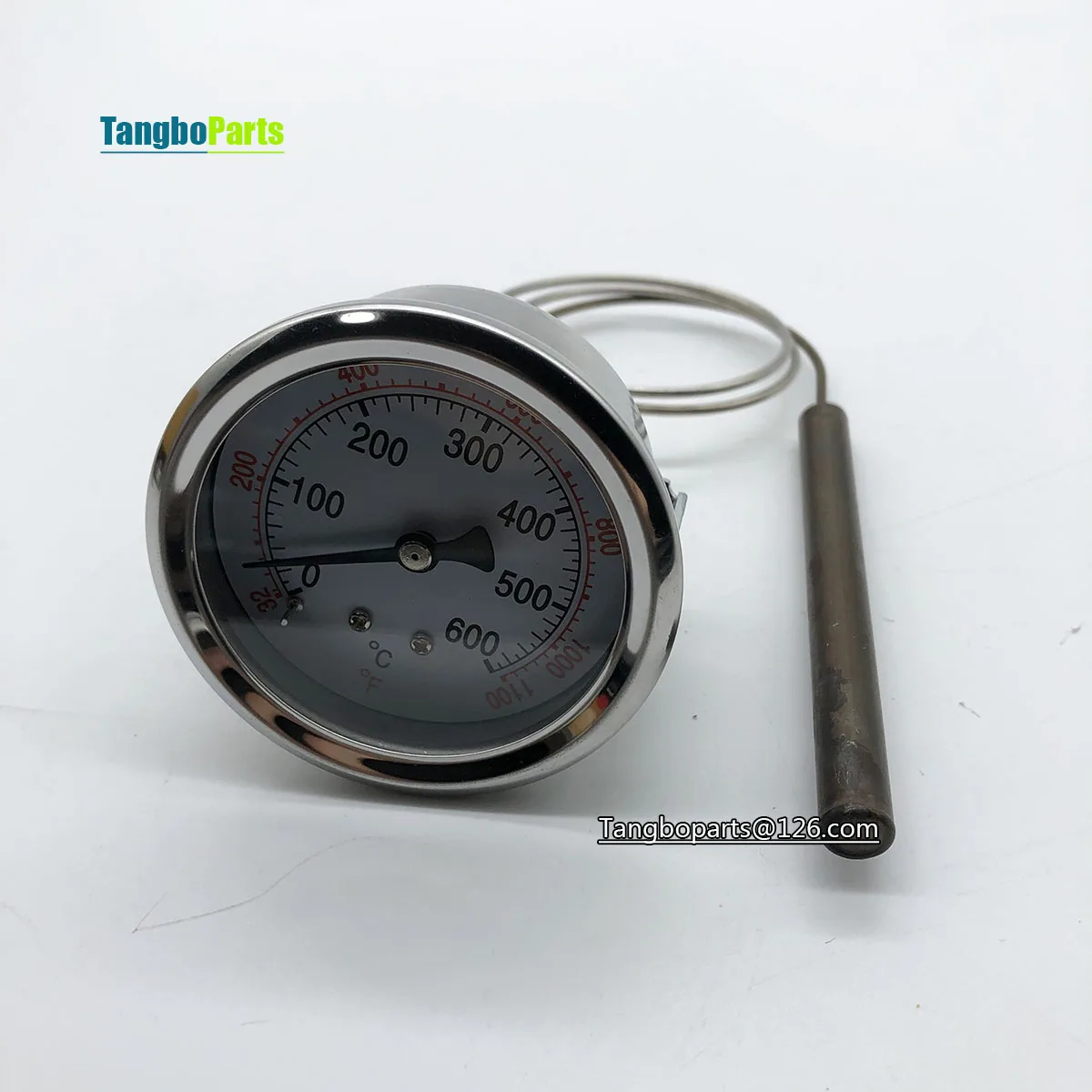 Pizza Oven Accessories High Temperature Circular 0-600 Degrees Thermometer 0°-600° Temperature Gauge With Probe