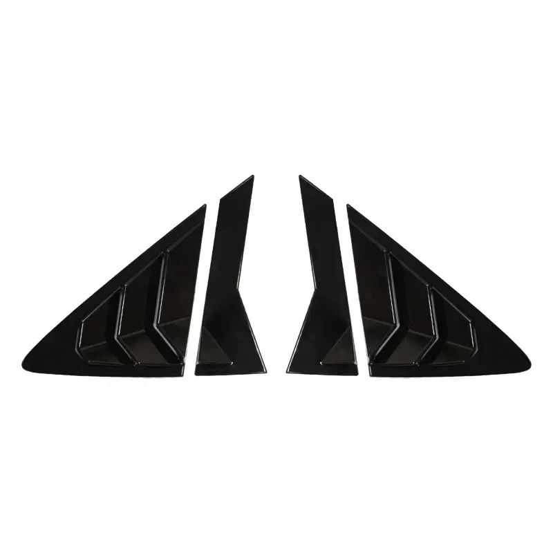 For Hyundai Verna 2010--2016 2Pcs Car Rear Window Side Vent Shutter Louver Cover Trim Black Carbon Fiber Exterior Accessories