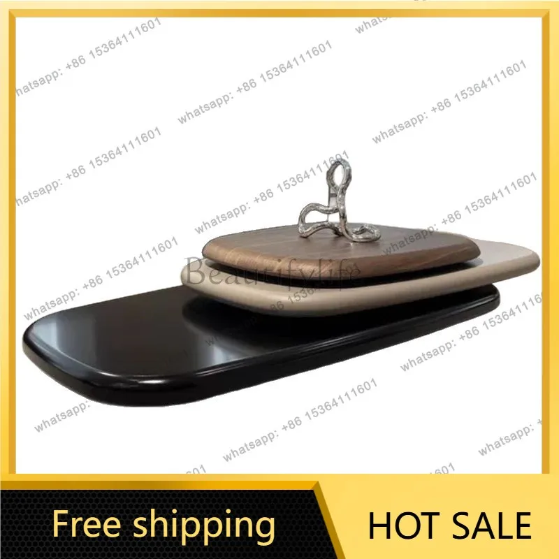 XX. Rotating coffee table Home living room Walnut simple coffee table