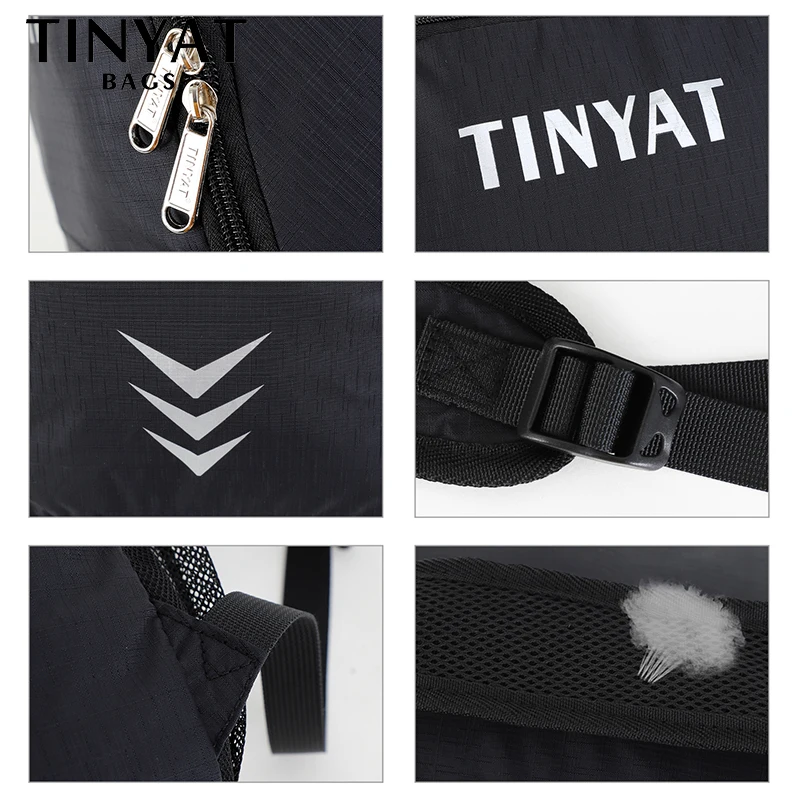 TINYAT 21L Lightweight Gym Backpack for Men, Large Capacity Folding Sports Bag, Versatile Male Backpack for Travel and Outdoor