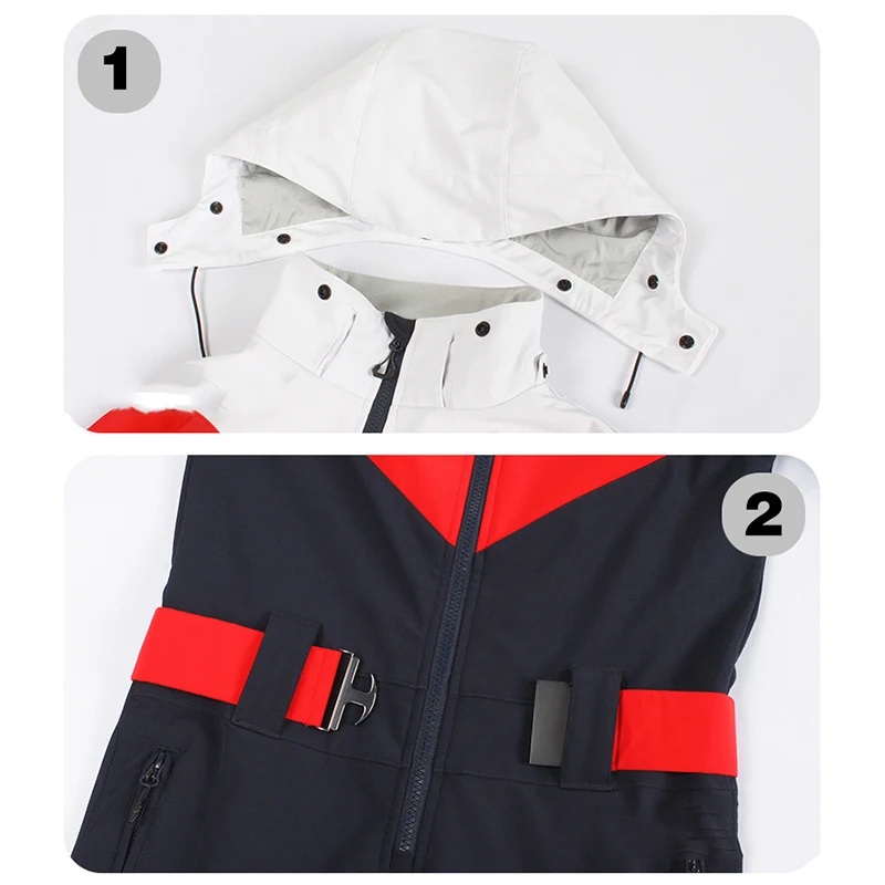 GSOU SNOW المرأة ضئيلة قطعة واحدة وزرة التزلج الدافئة الإناث بذلة مقاوم للماء مقاومة للرياح في الهواء الطلق التزلج على الجليد الشتاء والعتاد