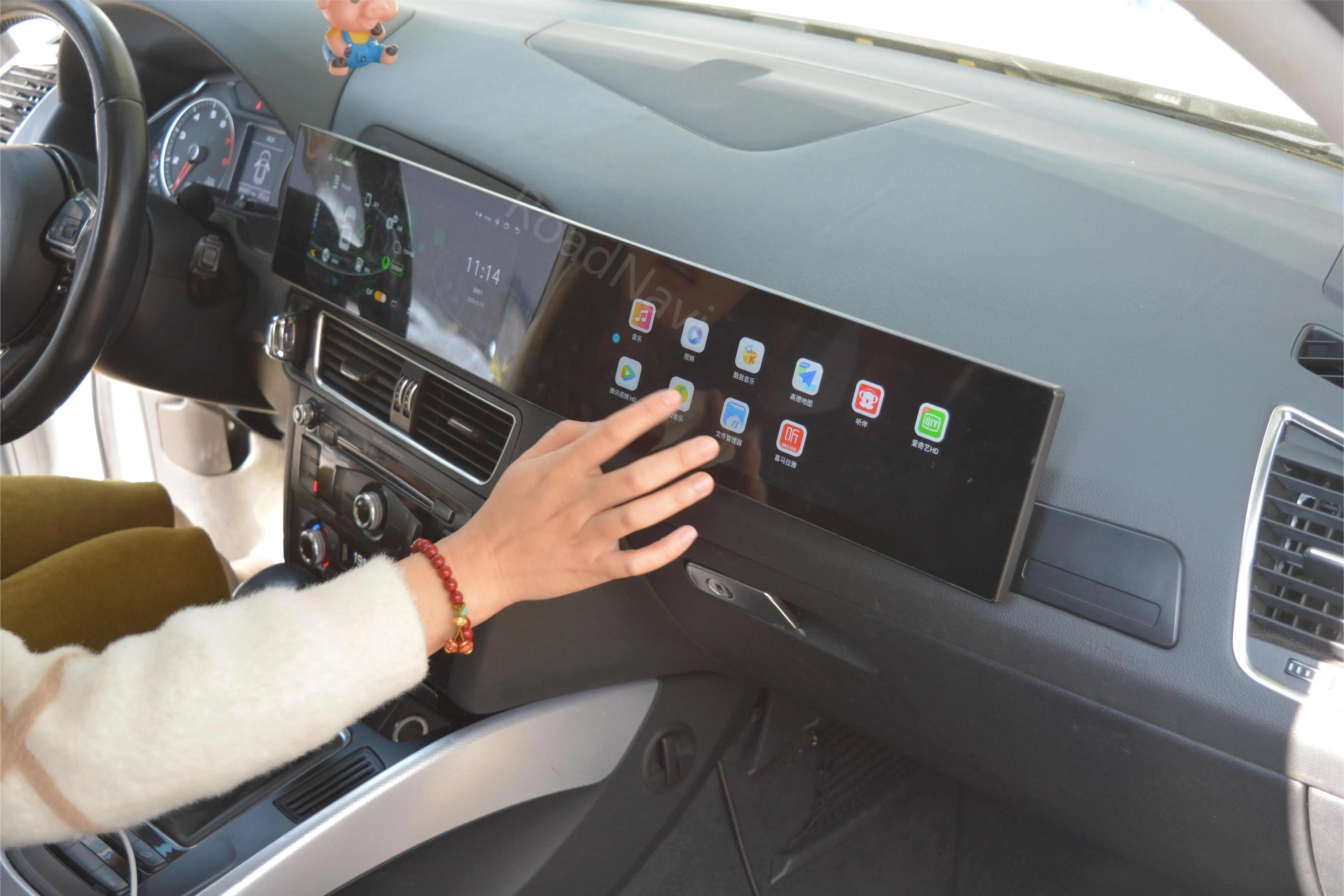 شاشة RELI1 RoadNavi ذات النظام المزدوج لراديو أودي Q5 2009-2017 أندرويد مع نظام ملاحة GPS Carplay Dsp 360