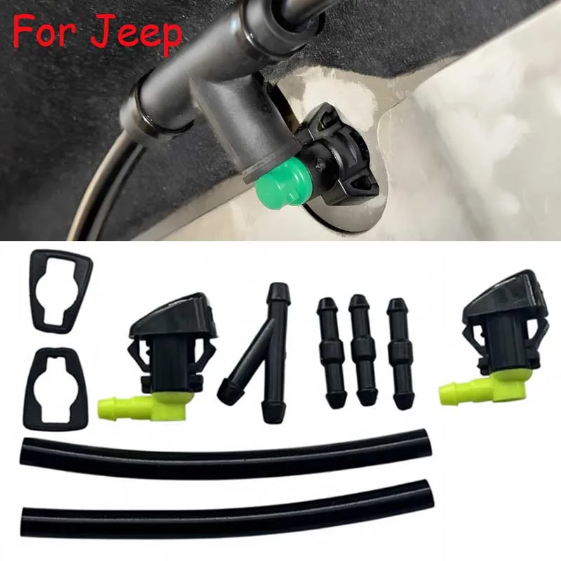 

2Pcs Front Windshield Washer Nozzle For Jeep Grand Cherokee 2005–2016 68260443AA Direct Fit Replacement ABS Plastic 55372143AB