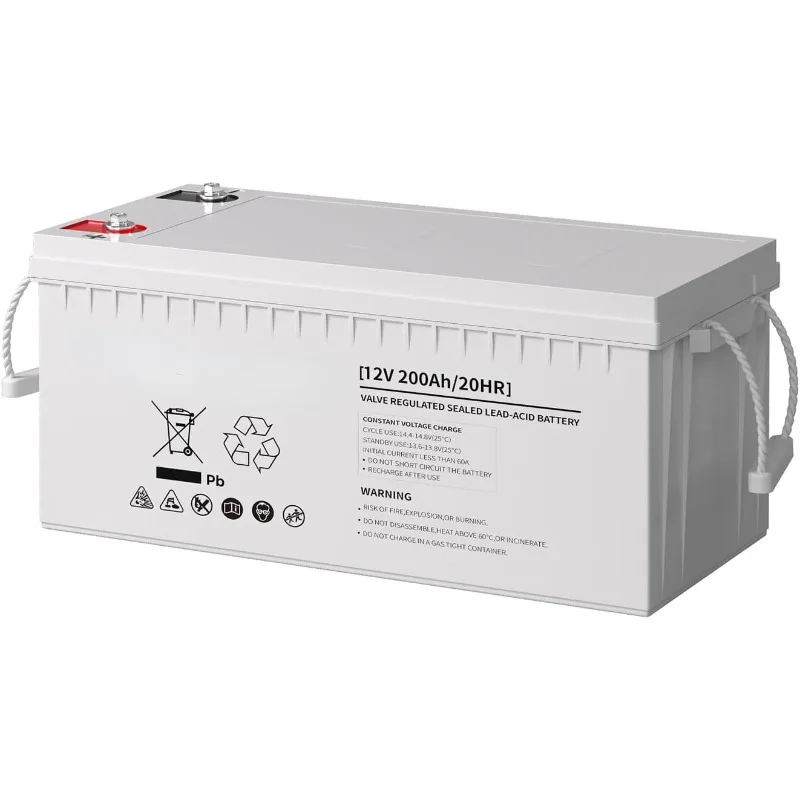 Deep Cycle AGM Battery 12 Volt 200Ah, 2000A Max Discharge Current, Safe Charge Most Home Appliances for RV, Camping, Cabin