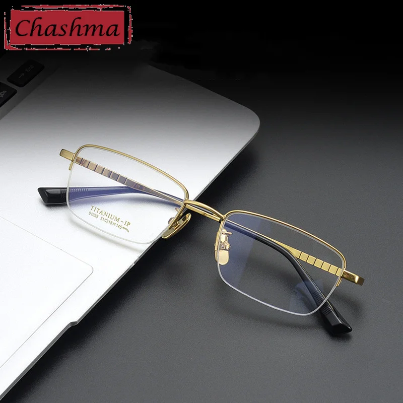 Chashma Gentlemen Prescription Glasses Ultra Light Titanium Optical Eyewear Fashion Spectacles Frames Top Quality  Eyeglass