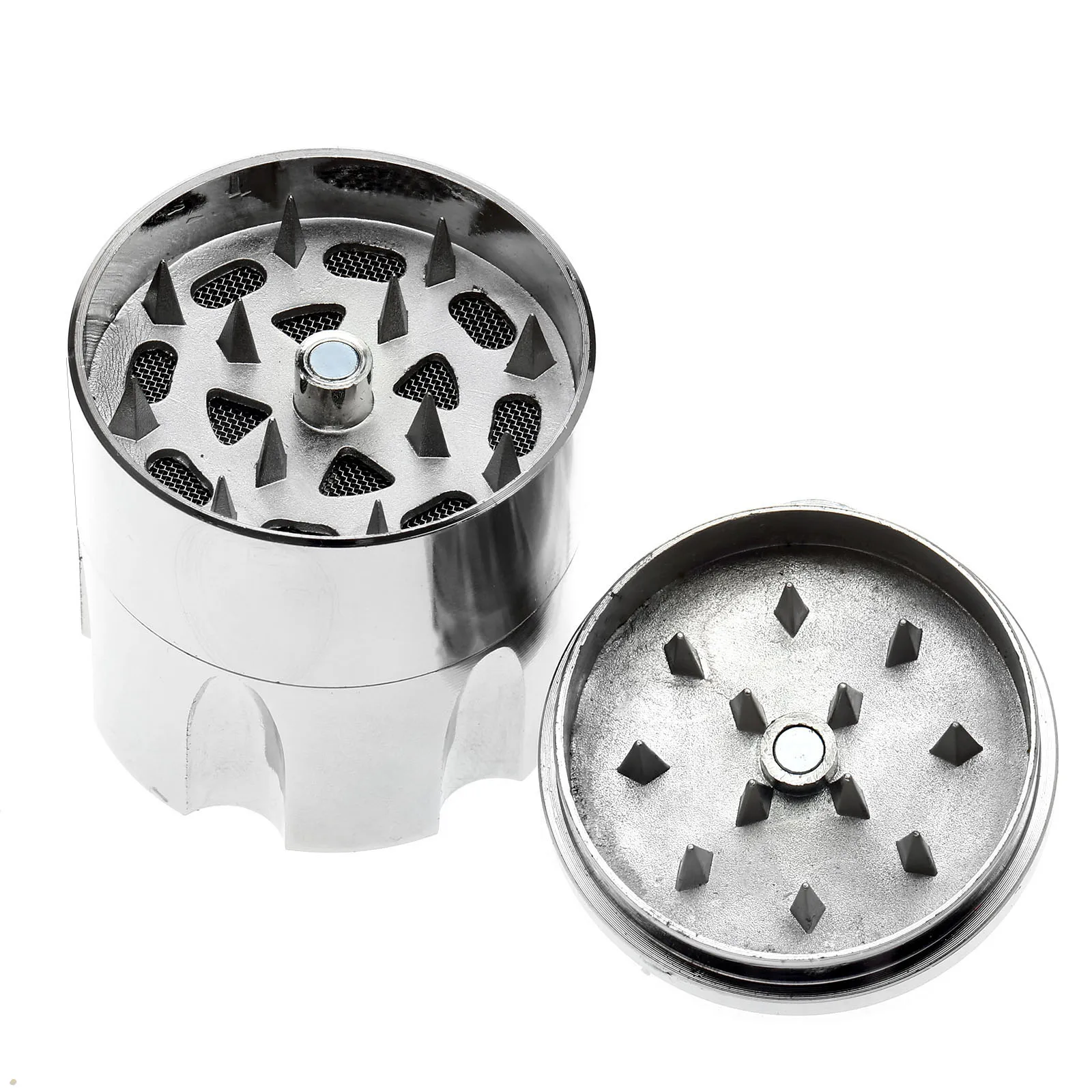 1pc Tobacco Grinder Hand Muller Alloy Spice Mill Crusher Magnet Attract Steel Filter Bottom Box Herb Cutter Smoker EDC Tool Gift