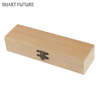 Rectangle Wooden Pencil Box Makeup Organizer Pen Container Stationery Box Unpainted Plain Wooden Storage Box Student Gift