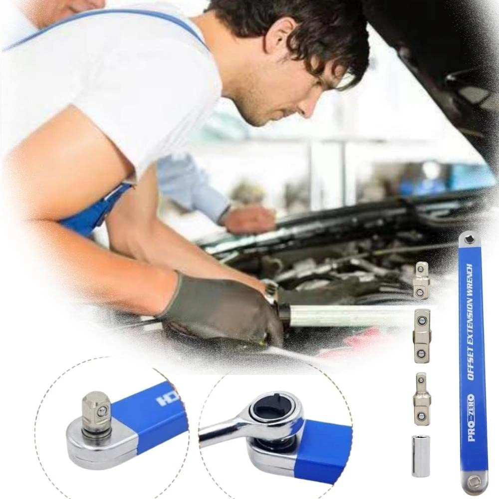 

Универсальный смещенный удлинительный ключ с адаптерами привода, многофункциональные инструменты для ремонта храпового механизма адаптера для ремонта машин