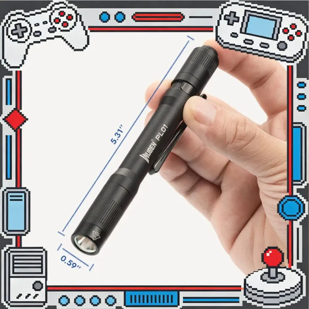 

Фонарь-ручка WUBEN PL01, 650 люмен, карманный EDC-фонарик, перезаряжаемый, водонепроницаемый IP68, совместим с 2 батареями типа ААА, для дома и улицы