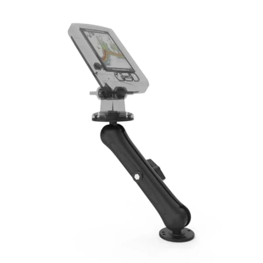 

Boat, kayak, fishing kit mount: aluminum alloy fish finder mount with C-size 1.5 ball, rectangular plate round base, 9.3 arm, b